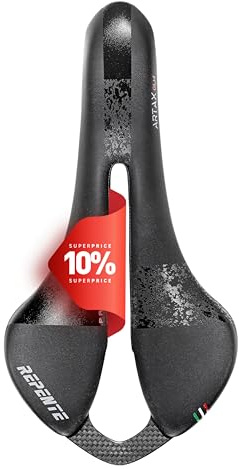 Fahrradsattel | MTB - Rennrad - Gravel | REPENTE ARTAX GLM | anatomisch geformt mit zentralem Loch | 165 g Carbon