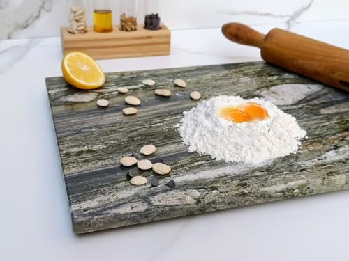 LOANE - Tabla Cortar Cocina - Tabla para Repostería y Amasar, Protector de Encimera, Antibacterial, Fácil de Limpiar, Resistente al Calor y Arañazos, Material Granito Natural (Marisma)