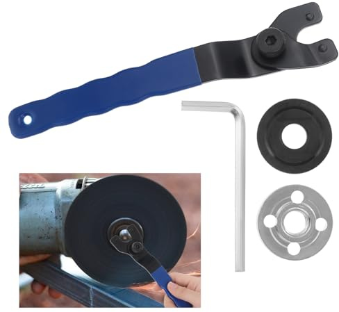 TIESOME Verstellbar Winkelschleifer Schlüssel, 8-48mm Winkelschleifer Stiftschlüssel Stirnlochschlüssel mit Innensechskantschlüssel und 2 Flansch