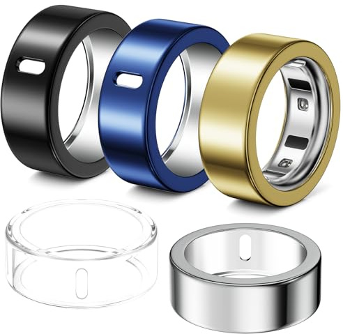 Hexasider Ringskydd, 5 st., kompatibla med Oura Ring Gen 4/Gen 3 Horizon/Heritage, skyddshölje i slitstark TPU, skyddar din Oura-ring, för storlek 12