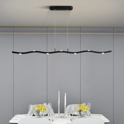 Genérico Lámpara colgante con tira de metal y personalidad, luz LED regulable, luminarias suspendidas ajustables minimalistas for el hogar,lámpara de araña