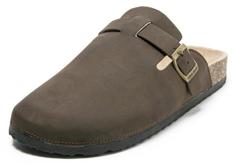 JOMIX Ciabatte Uomo Sabot con Fibbia Pantofole Uomo Plantare in Sughero Ergonomico Suola Antiscivolo Mule Zoccoli Uomo Casual Comode per Casa e Passeggio MCT250739 Marrone 41