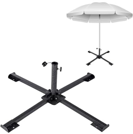 Paraplyställ för utomhusbruk, parasollstativ, justerbar, vikbar, metallmaterial, för utomhus, strand, picknick och parker, svart, 1 styck