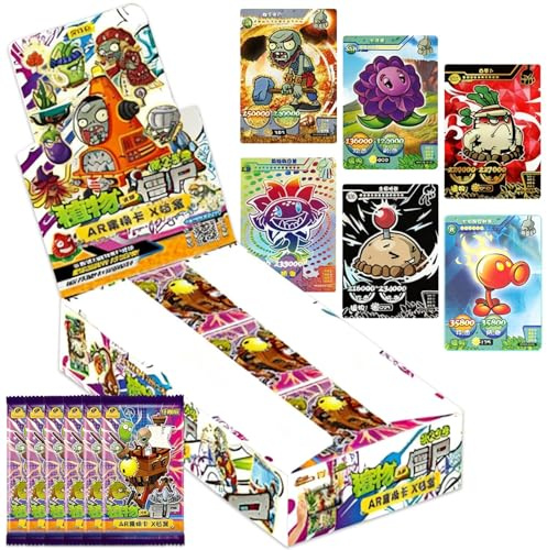 Giochi Collezione Carte, 240pcs Plants Zombies Cards Booster Anime, 30 Packs Card Booster Box Trading Card Pack Collezione Carte per Ragazzi e Ragazze