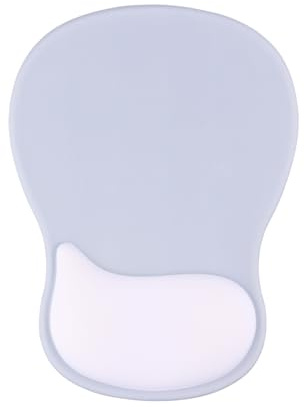 Rieoany Tappetino Mouse Ergonomico Gel Rimbalzo Lento Allevia La Pressione Tappetino Mouse Poggiapolsi Suola In Pu Antiscivolo Mousepad Per Ufficio E Gaming Grigio Argento
