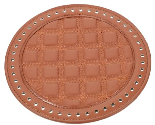 PRETYZOOM Base Rotonda in Pelle PU per Borse Fatte Mano Accessorio Resistente per Fondo Borsa Intrecciata DIY Materiale Modellante per Borsette e Clutch Uncinetto Marrone