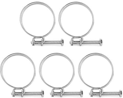 Collier de serrage à Double fil, 5 pièces, Clip réglable pour Tube en fil d'acier inoxydable pour usage domestique industriel (50-60mm)