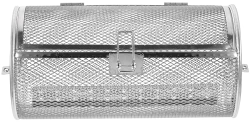 Didiseaon Panier à Griller INOX pour Barbecue et Four Électrique – 12×23 Cm – Cage pour Noix, Légumes et Viandes – Cuisson Homogène, Rotation Pratique