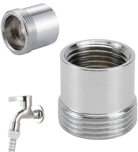 JIXLOUR Adaptador de 3/4 pulgadas a 1/2 pulgadas, adaptador de 1/2 a 3/4 para manguera de jardín y lavadora, adaptador de conexión de agua con rosca de latón, compatible con mangueras de jardín y