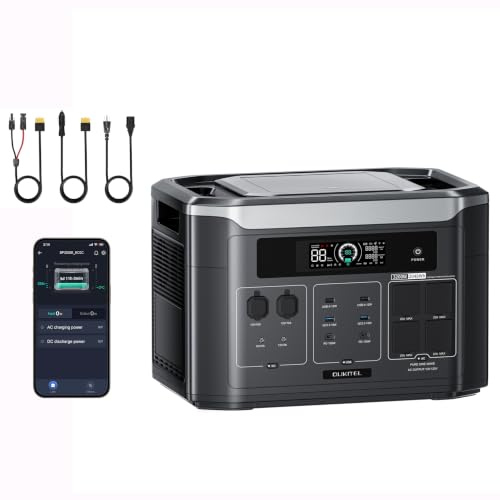 OUKITEL 3200W (6400 Pico) Estacion de Energia Portatil BP3000E, Generador Solar 2048Wh Ampliable hasta 16KWh, Batería LiFePO4, Carga al 80% en 45 min, 16 Puertos, Power Station para Camping, Caravana