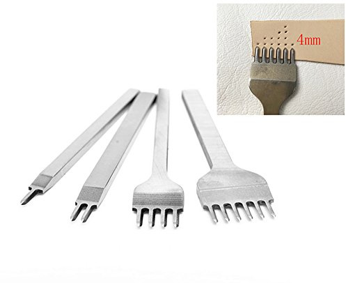 Sheny 4mm 1/2/4/6 Prong Edelstahl Diamant Schnürung Stitching Meißel Set DIY Leder Locher Lederhandwerk Werkzeug Kits