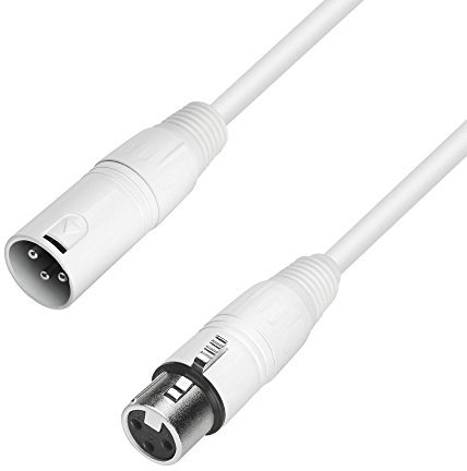 Ah Cables K4MMF0250 Snow 2.5 m Rean Male XLR Male to XLR Female Microphone Cable – White