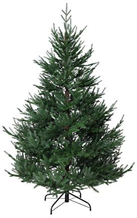 VIVANNO Künstlicher Weihnachtsbaum Premium Fichte 210 cm - Tannenbaum PE | Naturgetreuer Kunstbaum aus 100% Spritzguss, 4757 Spitzen, schwer entflammbar, inkl. Metallständer, 148 cm Durchmesser