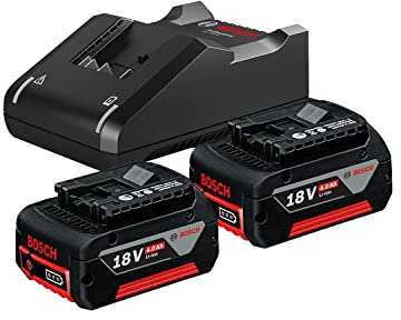 Bosch Professional 18V System Akku Starter-Set: 2x GBA 18V 4.0Ah Akku + Schnellladegerät GAL 18V-40