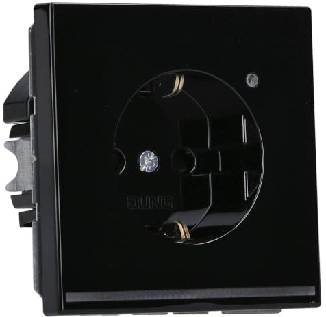 JUNG SCHUKO®-Steckdose, 16 A 250 V ~, mit LED-Orientierungslicht, SAFETY+, Thermoplast, Serie LS, schwarz
