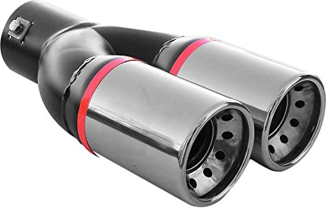 Double Embout Tuyau De Sortie Pot D'échappement 55mm Diamètre Intérieur Acier Inoxydable Chrome