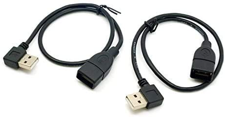 innov8 USB 2.0 Type A Male to USB 2.0 A Female Data Charging Extension Cable 0.4m | Right Angle and Left Angle | 1 Pair