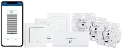 Homematic IP Smart Home Starter Set Beschattung – WLAN + Rollladenaktor für Markenschalter + Tasterwippe, digitale Steuerung für 3 Rollläden per App, Alexa & Google Assistant, elektrische Rolladen