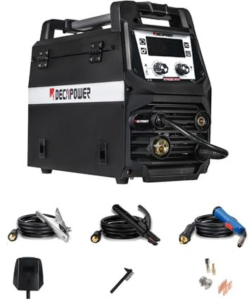 Decapower Sinergia 180A Soldadora MIG Gas sin gas MAG MMA LIFT TIG 4 en 1 maquina de soldar (gas de protección, alambre de relleno, electrodos,tig)