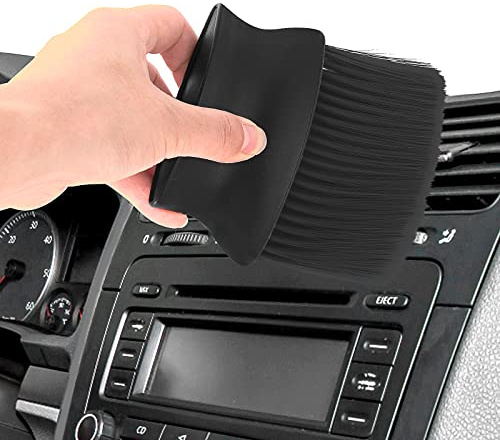 Cobee Auto Detailingbürste,Auto Reinigungsbürsten,Staubwedel, weiche Borsten Detailierbürste Staubentfernungsbürste Schmutz Staub saubere Bürsten für Auto Innenraum Außen (gelb) (Schwarz)
