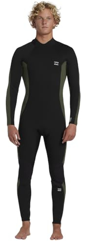Billabong Mens Foil 3/2mm Back Zip Wetsuit - Moss - Retention with a high-Stretch Combination