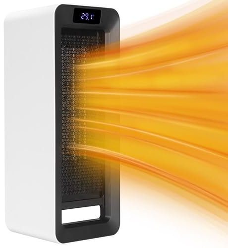 Mingfuxin Portable Electric Heater, 1500W PTC Ceramic Space Fan Heater Energy Efficient with 3 Adjustable Modes, Thermostat, Overheat & Tip-Over Protection for Home Office Bedroom