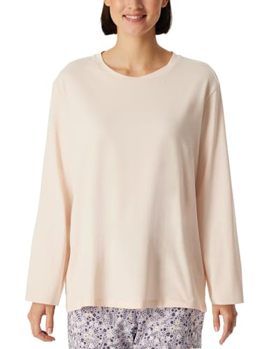 Schiesser Damsovskjorta, långärmad bomullsblandning + relax pyjamasöverdel, Champagne_182103, 42