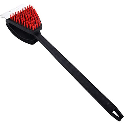 BESPORTBLE Cepillo De Limpieza para Parrilla Multifuncional Utensilio para Barbacoas Doble Cabezal Cerdas De Nailon y Pala Acero Inoxidable Adecuado Limpieza Rápida Parrillas Barbacoa