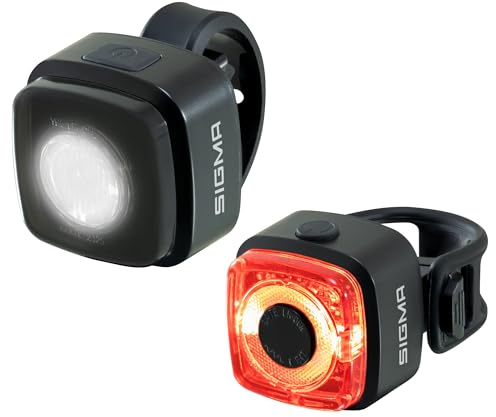 SIGMA Aura Micro Set | StVZO zugelassenes, akkubetriebenes Vorderlicht und Rücklicht | Perfekt für Kinder, Alltag & Abenteuer | wetterfestes Beleuchtungsset