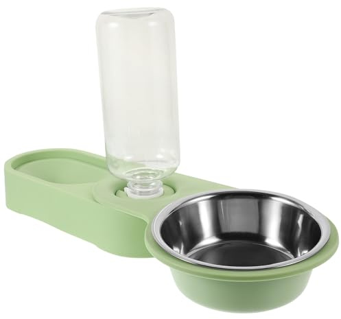 jojofuny Gamelle Chat Double Acier Inoxydable Bols Pivotants Coin Mural Distributeur Nourriture Chat Pratique et Vert Bol Incliné Anti-Fuite pour Alimentation Quotidienne Chien