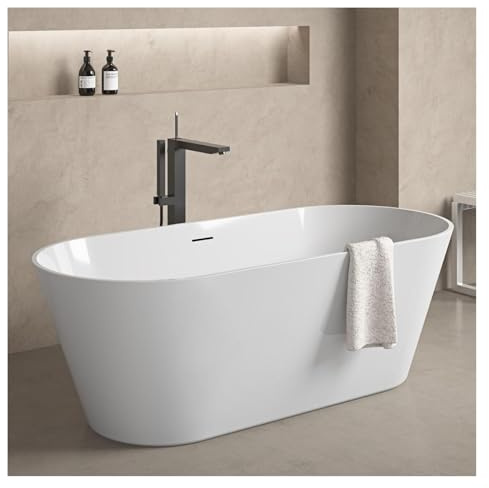 MOB-IN Baignoire SERENA îlot en acrylique Lucite blanche 170cm