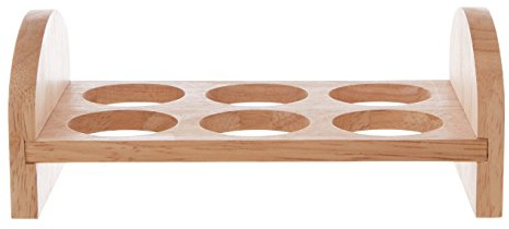 Premier Housewares - Huevera de 6 Agujeros, Madera de Caucho, Color Natural
