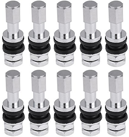 KIMISS 10pcs TR43E Vástagos de Válvula para Neumático Sin Cámara con Tapa de Polvo Compatible con Coche Camión y Motocicleta Conjunto de Repuesto de Calidad para Automóvil y Vehículo Pesado