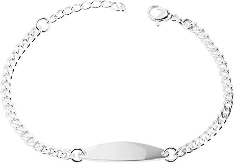 Akzent Unisex-Panzerarmband Silberfarbig Edelstahl Karabiner Gravur 5030279