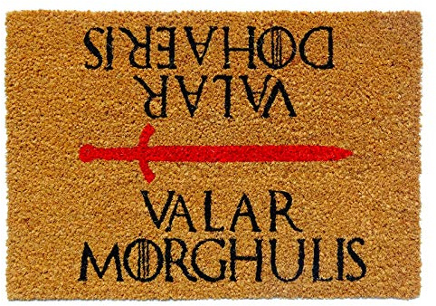 KOKO DOORMATS Felpudo Entrada Casa - Valar Morghulis, 60x40 cm, Coco