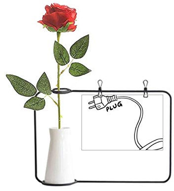 Beauty Gift Línea de enchufe de dibujo a mano pintura artificial rosa flor colgante jarrones decoración botella