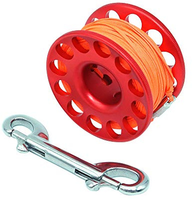 Namvo 30m Diving Finger Spool, Finger Reel Foot Dive Reel with P-Shaped Hook for Diving