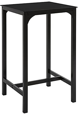 SoBuy OGT38-SCH Bartisch mit Glasplatte Stehtisch Bartresen Bistrotisch Balkontisch Gartentisch Glastisch BHT ca.: 60x100x60cm