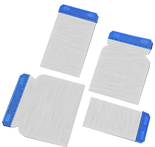 Sukudon Spachtel 4-teilig 4-Spachtel Set, 50 mm + 80 mm + 100 mm + 120 mm, Edelstahl, ohne Schaft