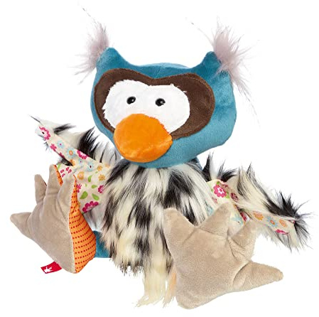 SIGIKID 42854 Stofftier Eule Patchwork Sweety Kuscheltier zum Spielen & Schmusen aus weichem Materialmix für Babys und Kinder, Jungen und Mädchen von 0 Monaten bis 8 Jahren Mehrfarbig/Eule 28 cm