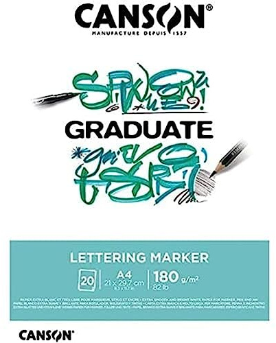 Canson Lettering Filzstift, A4, 20 Blatt, Satin, 180 g, weiß, C31250P026