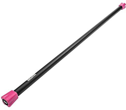 Komodo Aerobic Weighted Body Bar 2kg-10kg Colour Coded Exercise | 123cm Long, Even weigh distribution, Cast iron bar with rubberised foam grip