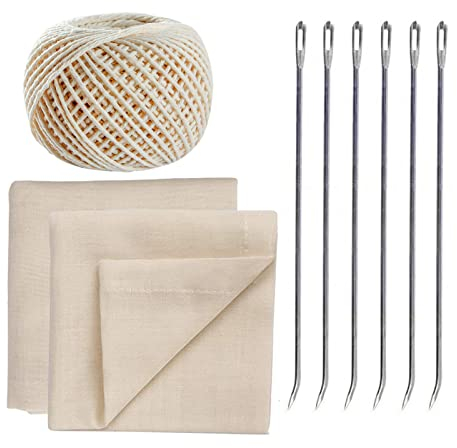 9 Stück Braten Trussing Nadeln Metzger Fleisch Trussing Nadel Edelstahl zum Sichern Edelstahlnadel, Küchengarn und Käsetuch zum Binden, von Fleisch, Geflügel, Schweinefleisch, Braten von Truthahn