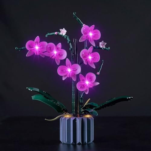 Hilighting Kit d'éclairage amélioré pour plante artificielle Lego Orchidée - Compatible avec Lego 10311 (modèle non inclus)