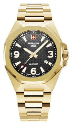 swiss alpine military Herren Uhr Analog Quarz 7005.1 Edelstahl