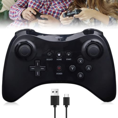 Game Controller kompatibel für wii u pro controller, Wireless Classic Wireless Joypad Fernbedienung für Wii U Pro Erweiterung Wireless Pro Controller kompatibel für Wii U Gamepad Konsole Schwarz