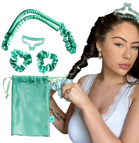 Give Me Cosmetics Heatless Curlers, Satin Hair Curler, No Heat Curls, Includes Scrunchies, Headband for Short & Long Hair, Claw Clip, Padded Blow Out Rod, Gifts for Teenagers Women