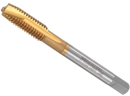 CoCud Tarauds à Pointe en Spirale, Taille de Filetage M8 x 1.25 + 0.1, Acier Rapide Au Cobalt de Titane pour Filetage Métrique - (Pour Aluminium, Bronze, Plastiques)