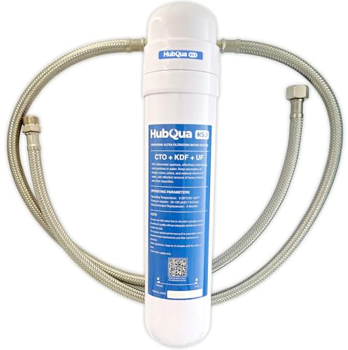 ​HubQua K5.1 - Filtre à Eau Anticalcaire Compact Certifié NSF avec UltraFiltration 0,01 Microns pour Installation Sous Évier - 6 Mois d'Utilisation, Cartouche 3-en-1, Filtration Maximale et Économies