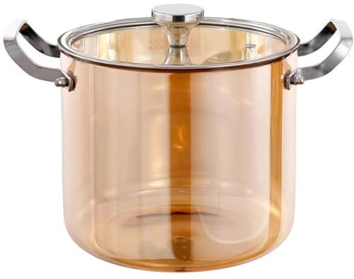 XYUERU Glastopf for Kochen hitzebeständiger Glaskochtopf Suppentopf | Mit Doppelgriff und Deckel, bequemer Griff, , Simmertopf for Milchnudeln(5.5L)